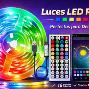 Tira LED RGB Inteligente con control APP /Luces Decorativas para Habitación.