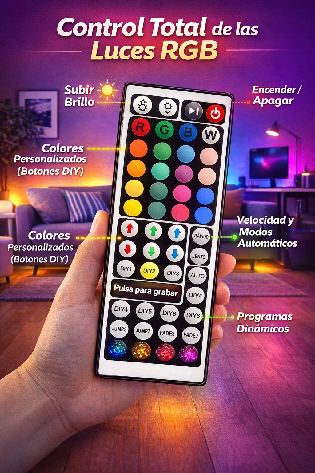 Tira LED RGB Inteligente con control APP /Luces Decorativas para Habitación. - Image 3